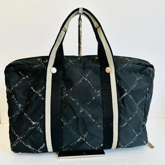 AUTHENTIC CHANEL TRAVEL LINE LIGNE BRIEFCASE WITH POUCH 5934332 MADE IN ITALY - Picture 4 of 16